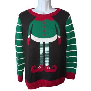 Ugly Christmas Sweater Elf Yourself Selfie Silly Holiday Sweater Size Small